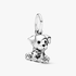 Labrador dog silver dangle with black enamel Labrador dog silver dangle with black enamel