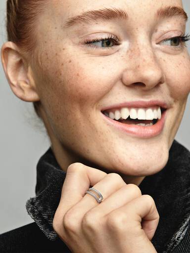 Pandora Signature Logo & Pavé Double Band Ring