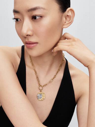 Gemini Zodiac Oversized Medallion Charm