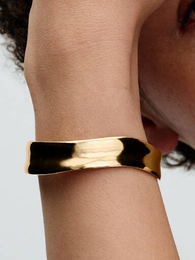 Organically Shaped Broad Open Bangle