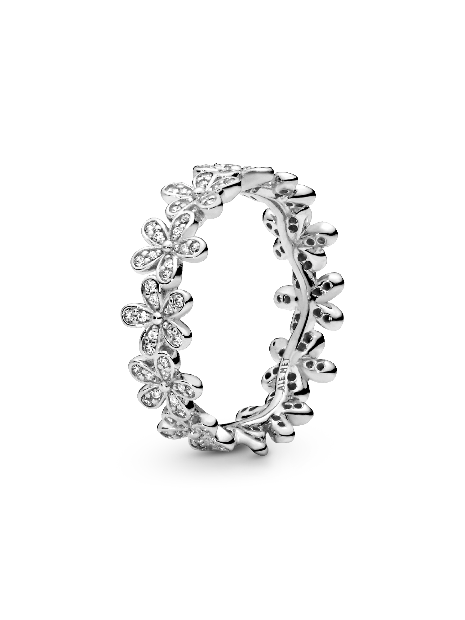 Daisy silver ring with cubic zirconia