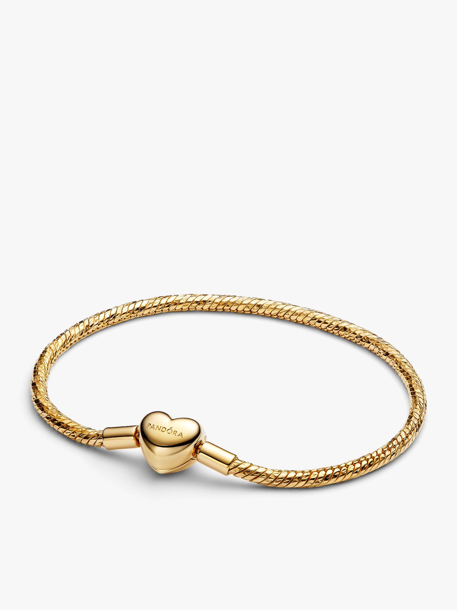 Heart Clasp Faceted Snake Chain Bracelet