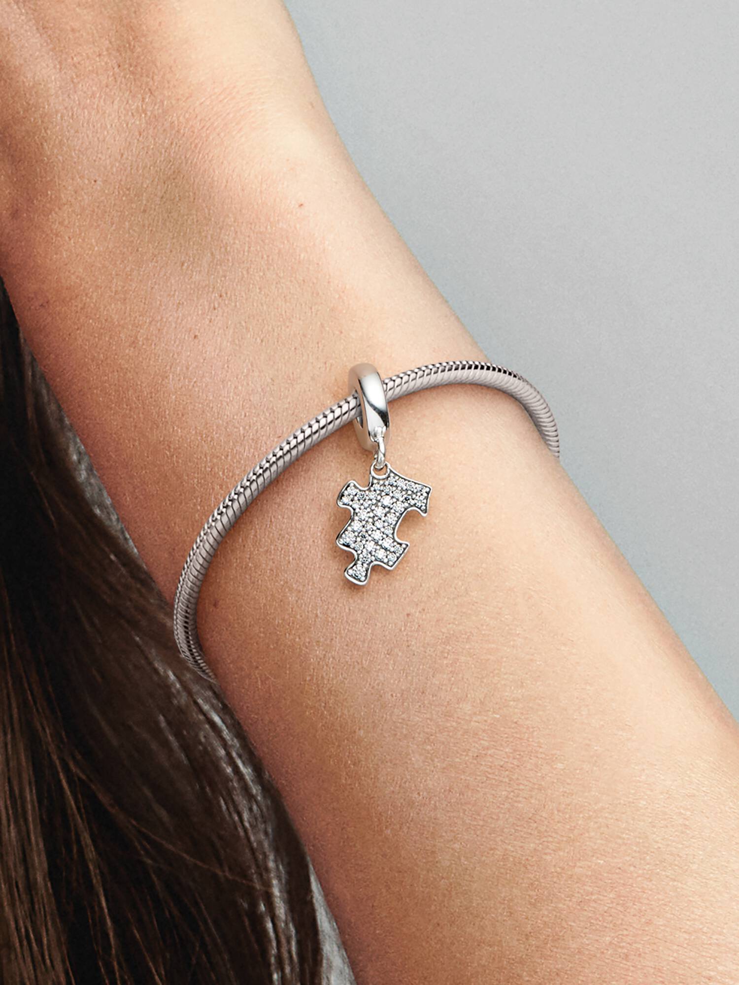 Sparkling Puzzle Piece Dangle Charm