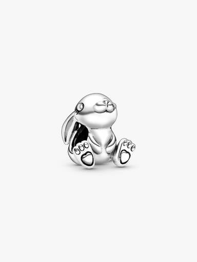 Rabbit sterling silver charm