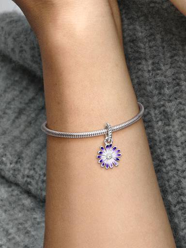 Purple Daisy Dangle Charm