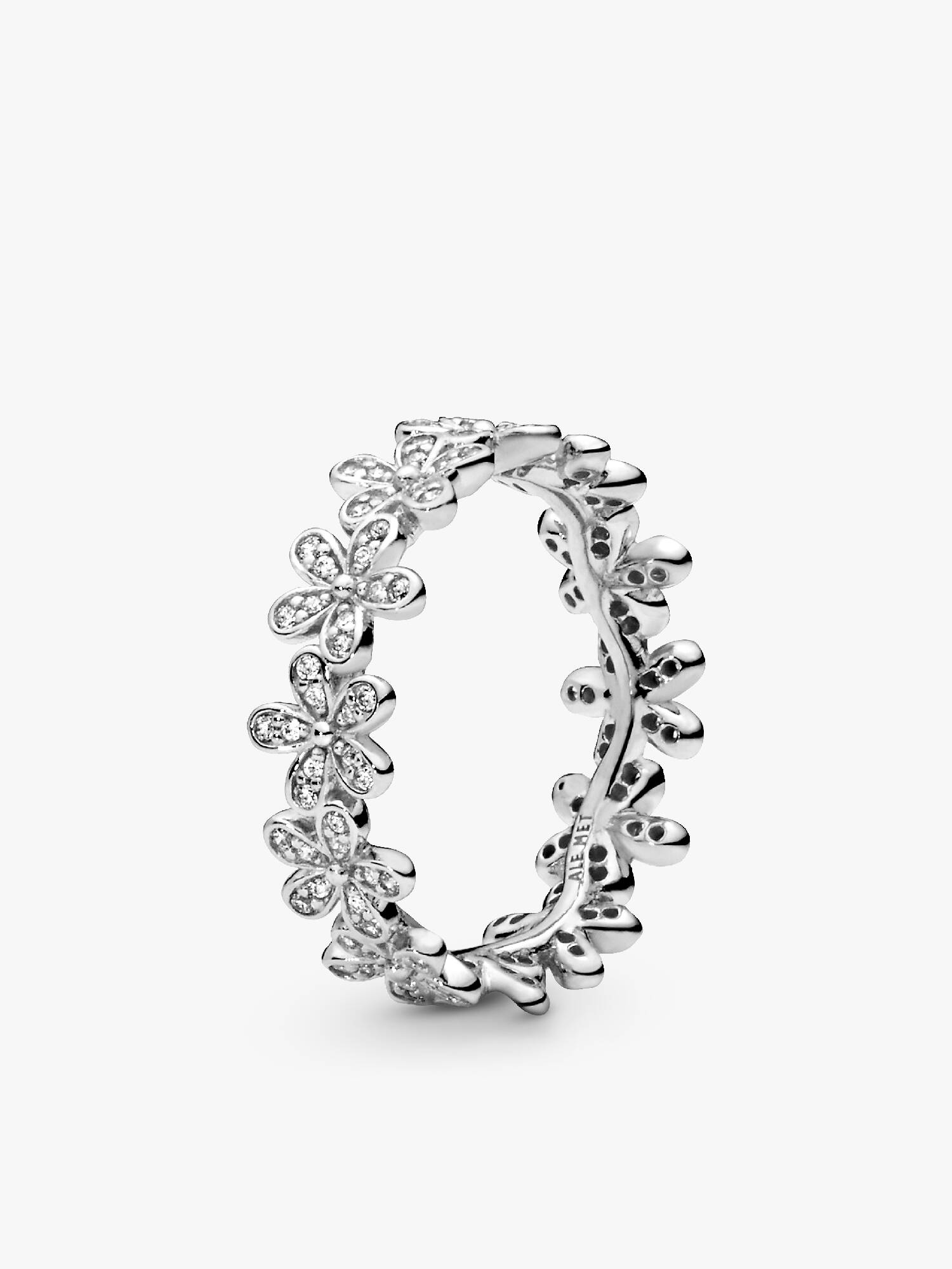 Daisy silver ring with cubic zirconia