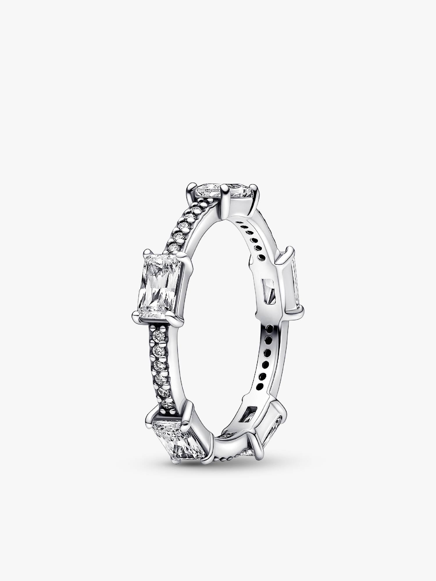 Rectangular Bars Sparkling Pavé Ring