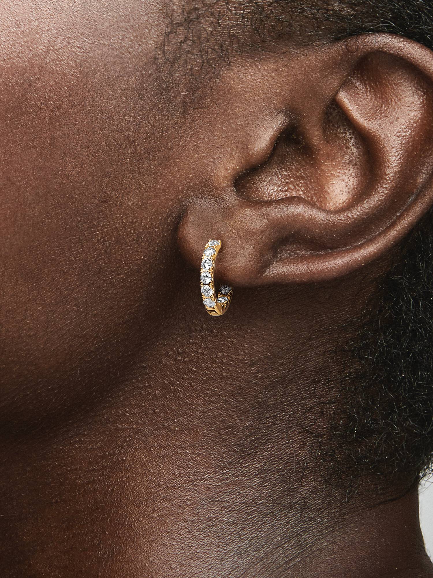 Sparkling Row Eternity Hoop Earrings