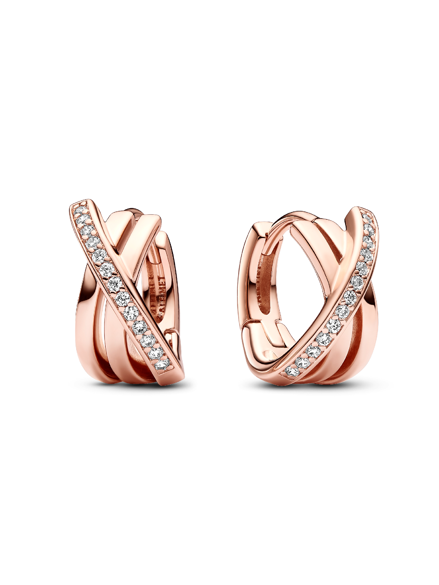 Crossover Pavé Hoop Earrings