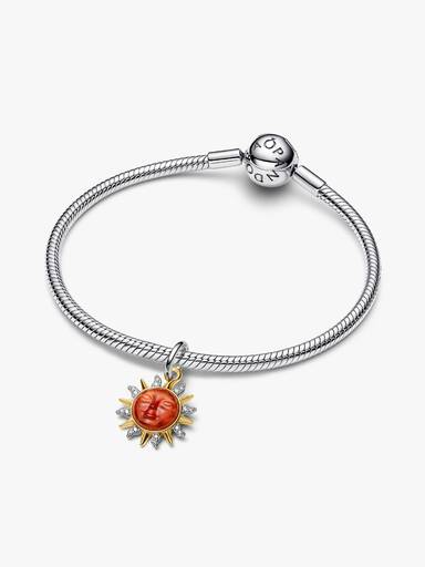 Swirling Sun Two-Tone Dangle Charm
