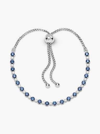 Blue & Clear Sparkle Slider Bracelet