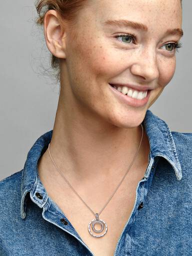 Pandora Signature Pavé & Beads Pendant & Necklace