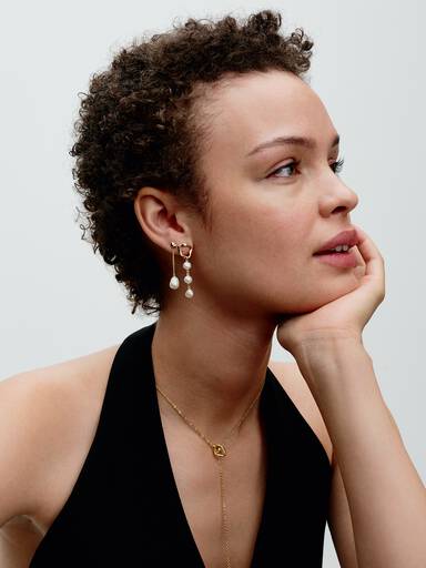 Treated Freshwater Cultured Pearl Drop Earrings