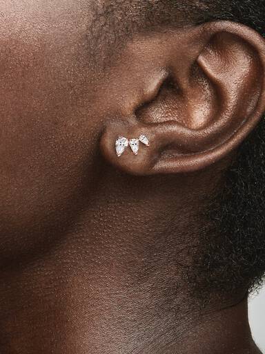 Sparkling Pear Stud Earrings