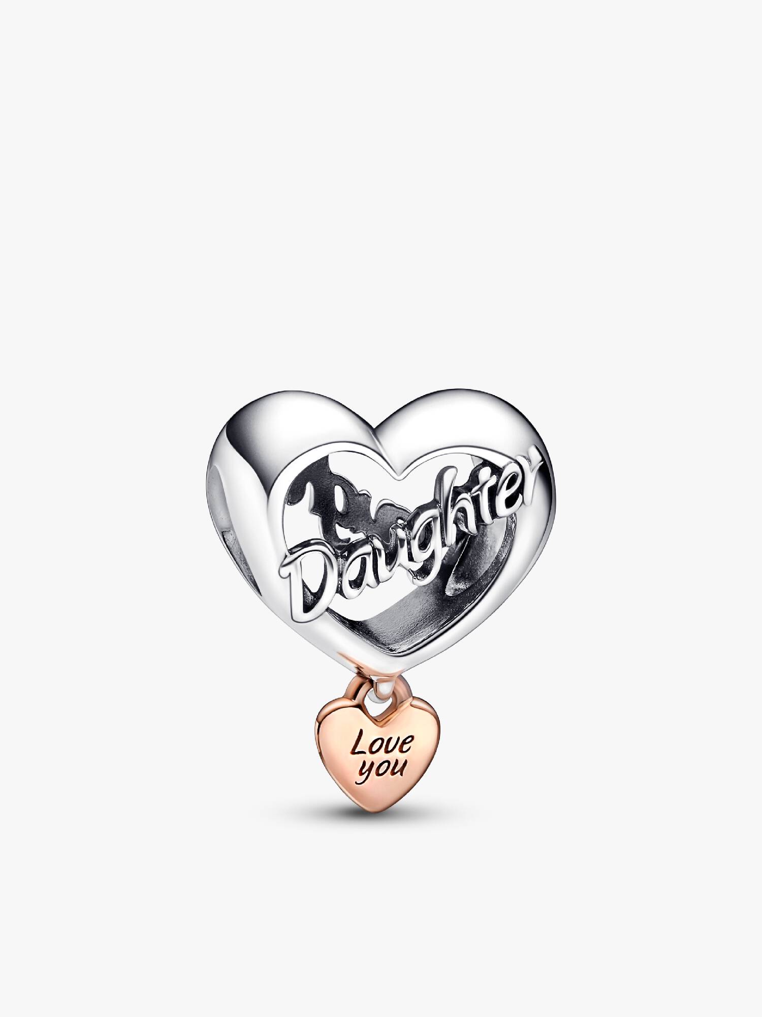 Love You Daughter Heart Charm