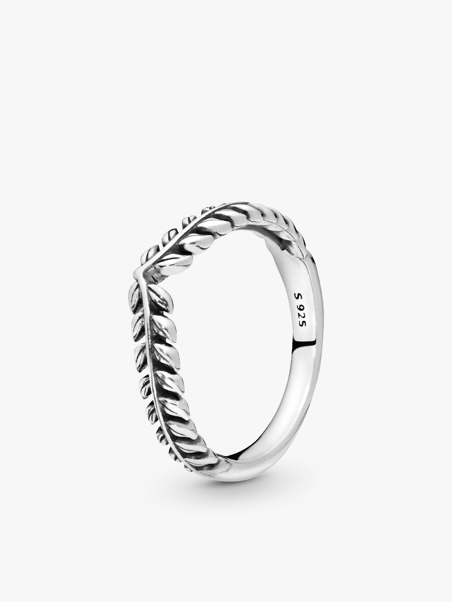Seeds wishbone silver ring