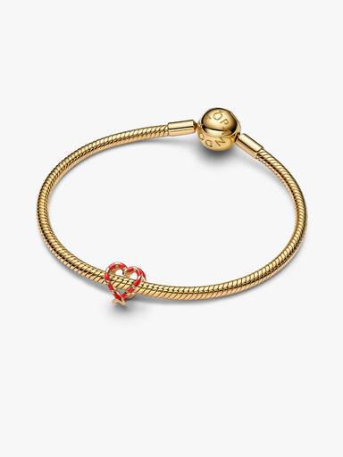 Candy Cane Openwork Heart Charm