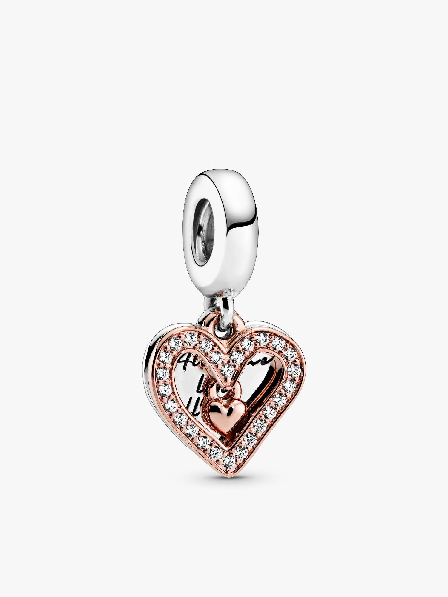 Sparkling Freehand Heart Dangle Charm