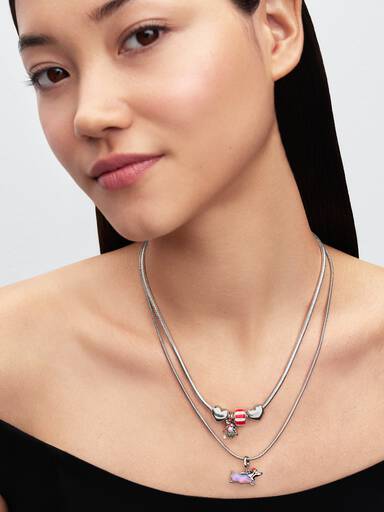Red Peppermint Murano Glass Charm