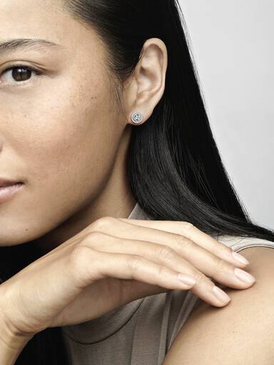 Sparkling Double Halo Stud Earrings