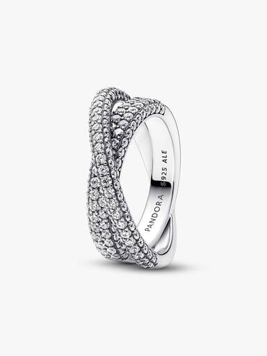 Pandora Timeless Pavé Crossover Dual Band Ring