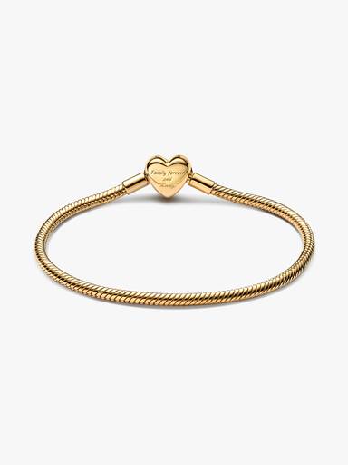 Sparkling Infinity Heart Clasp Snake Chain Bracelet