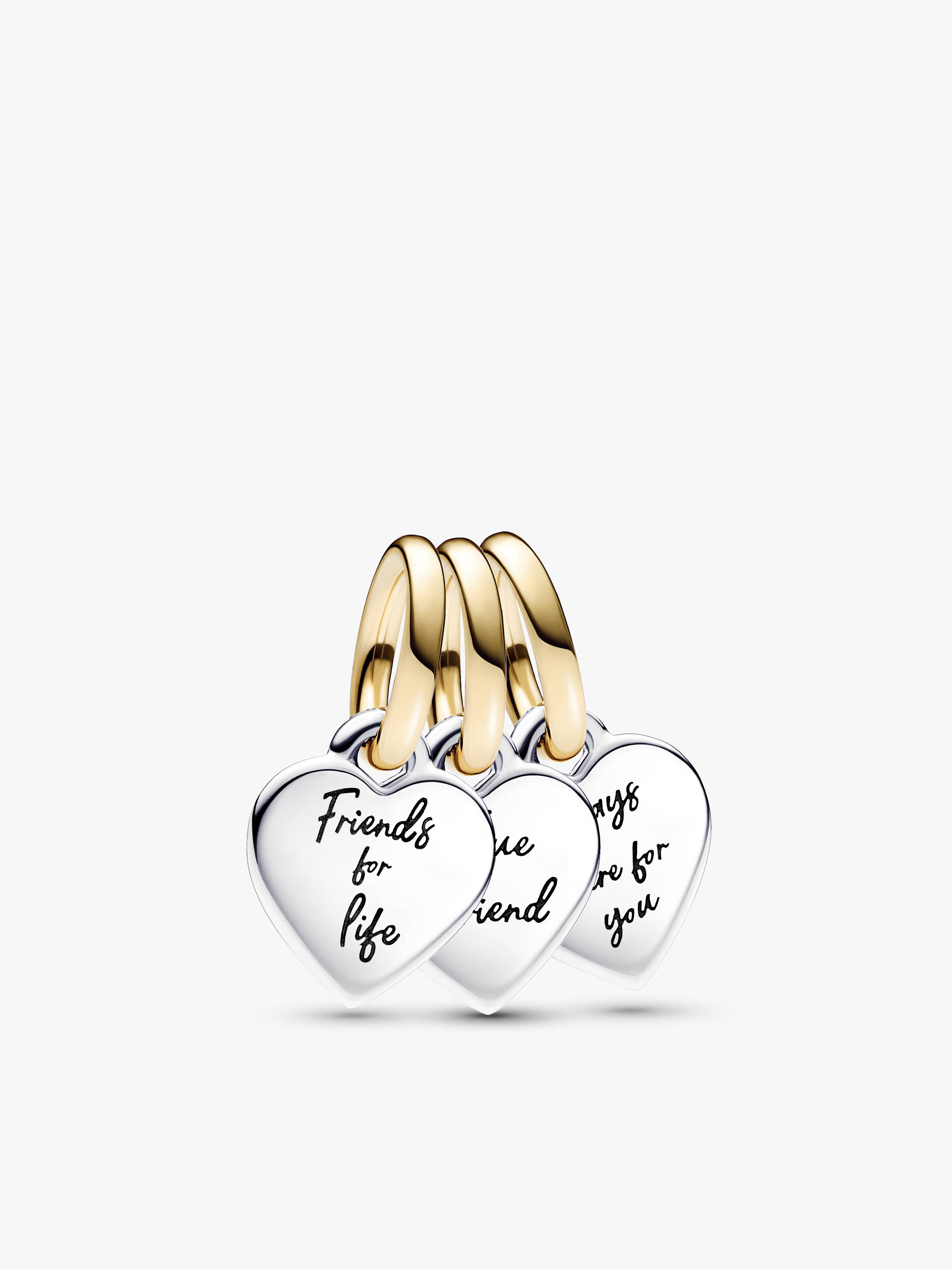 Two-tone Splittable Friendship Triple Dangle Charm