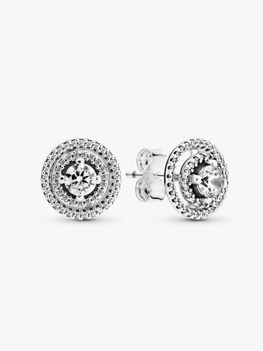 Sparkling Double Halo Stud Earrings