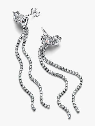 Pavé Bow Drop Earrings
