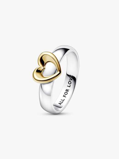 Radiant Two-tone Sliding Heart Ring