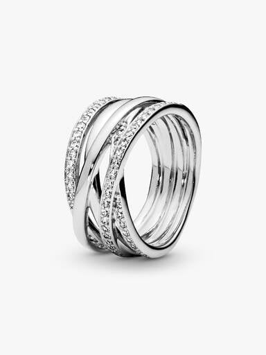 Silver ring with cubic zirconia