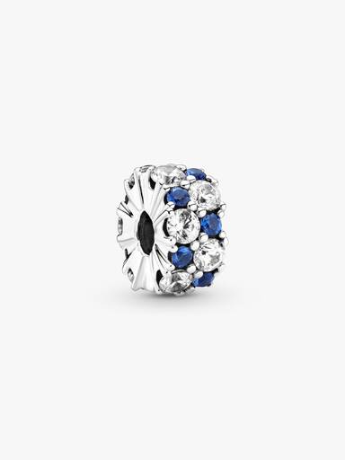 Clear & Blue Sparkling Clip Charm