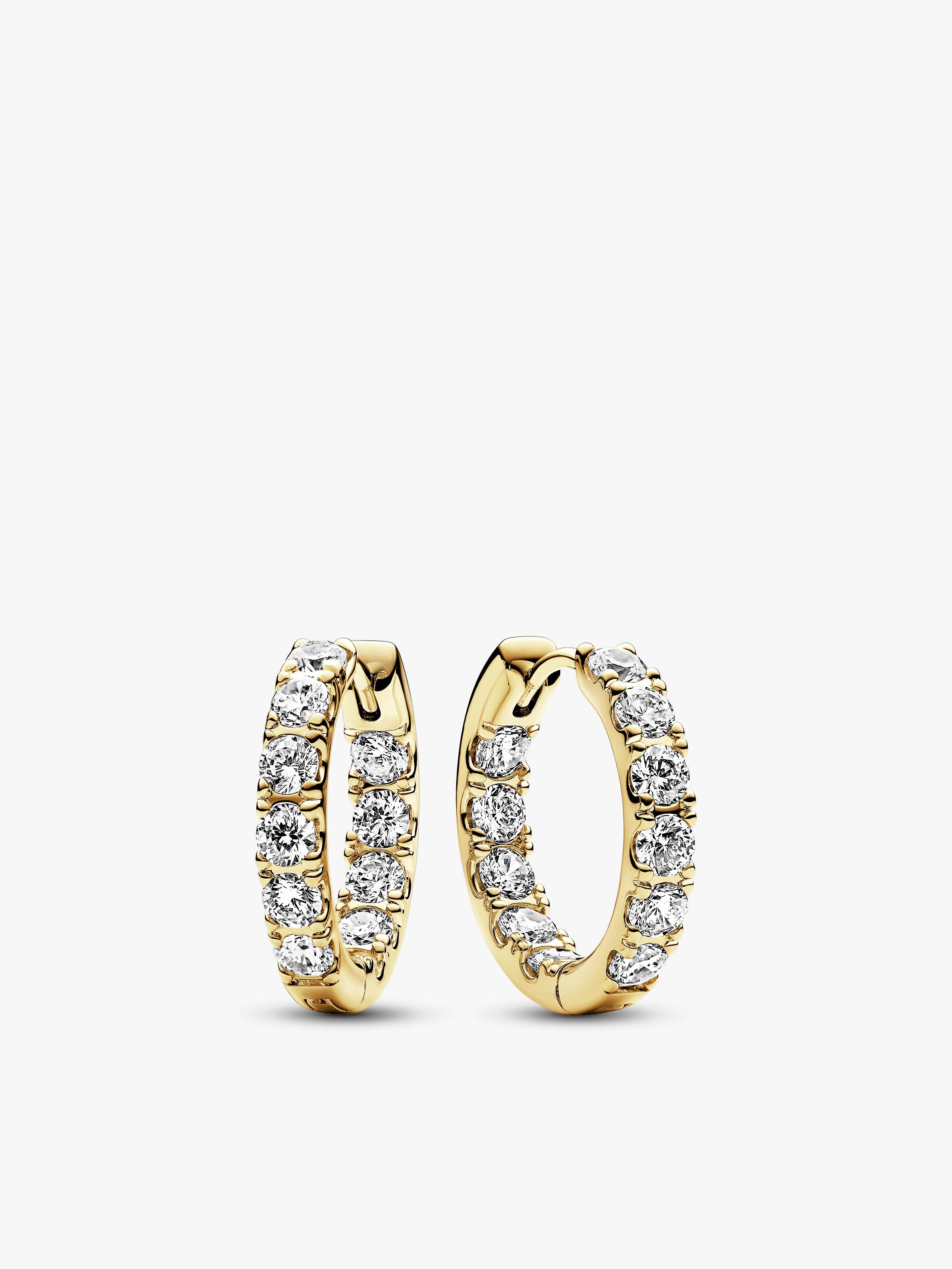 Sparkling Row Eternity Hoop Earrings