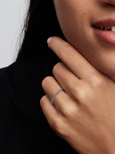 Sterling silver ring with aquarius blue crystal