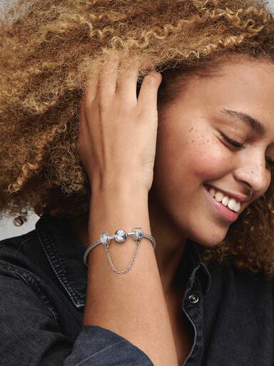 Pandora Logo Safety Chain Clip Charm
