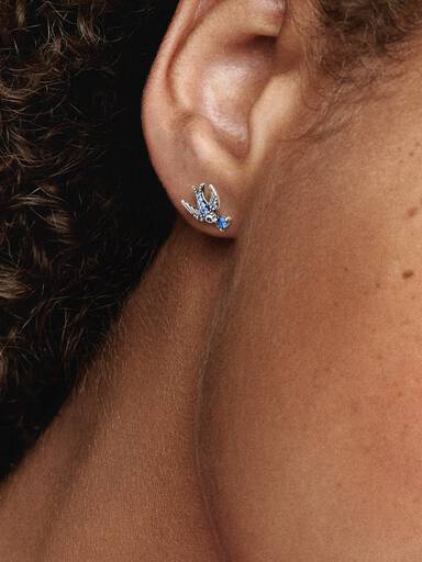 Sparkling Swallow Stud Earrings