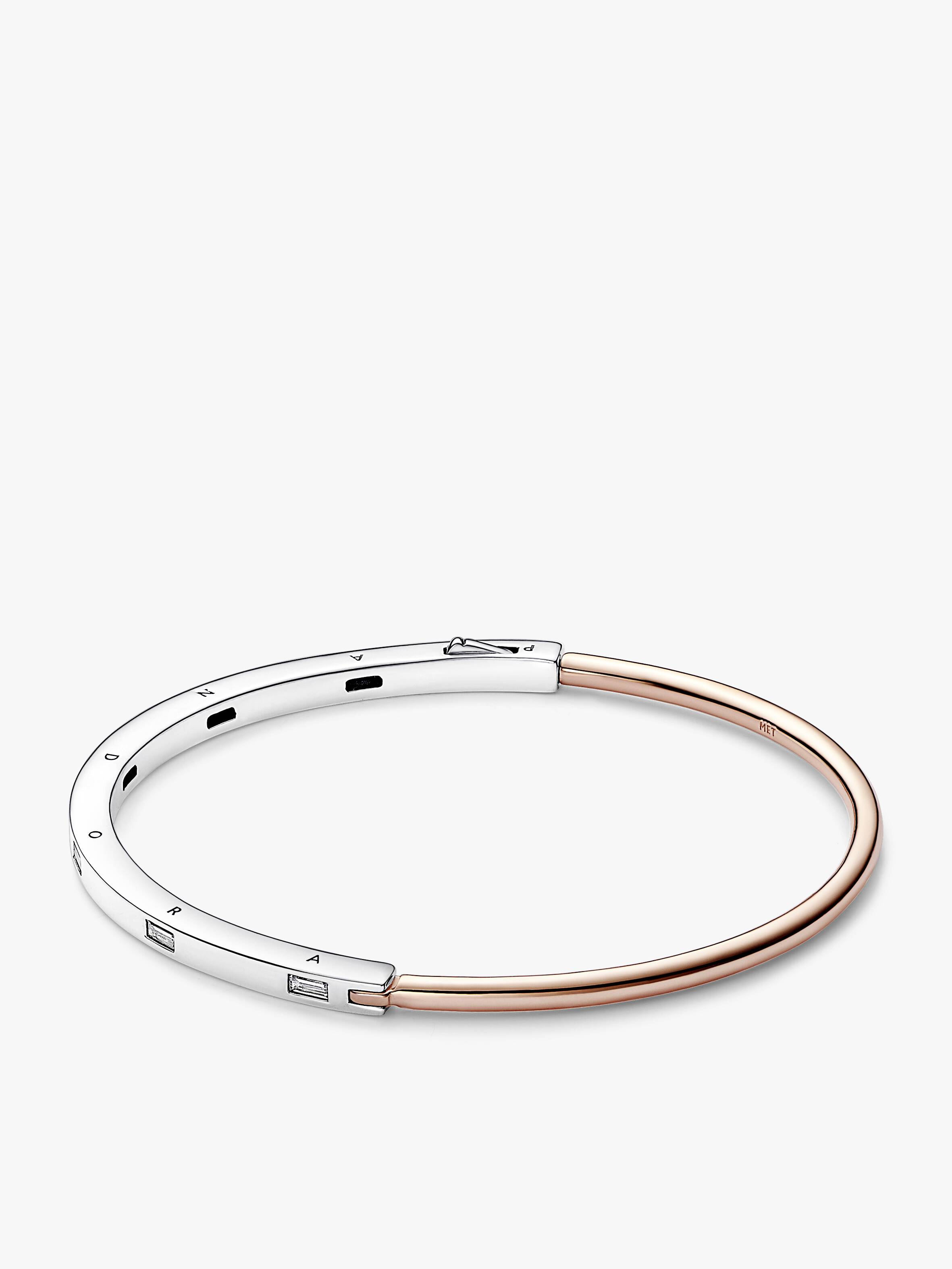 Pandora Signature Two-tone I-D Pavé Bangle