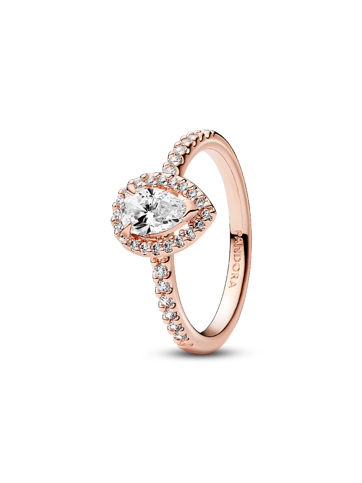 Sparkling Pear Halo Ring