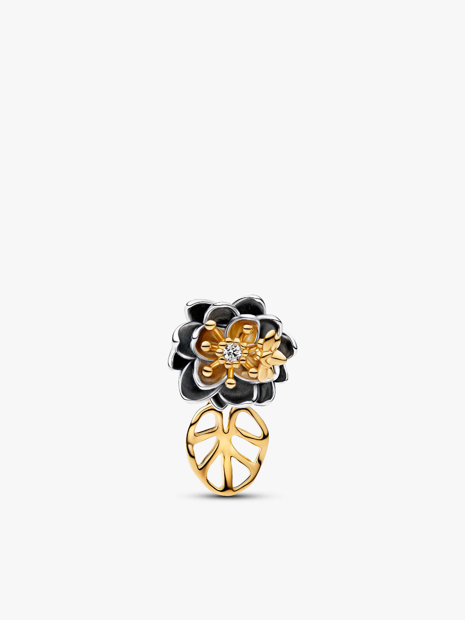 Disney Tiana sterling silver and 14k gold-plated charm with 0.012 ct TW G-I VS+ round brilliant very good cut lab-grown diamond