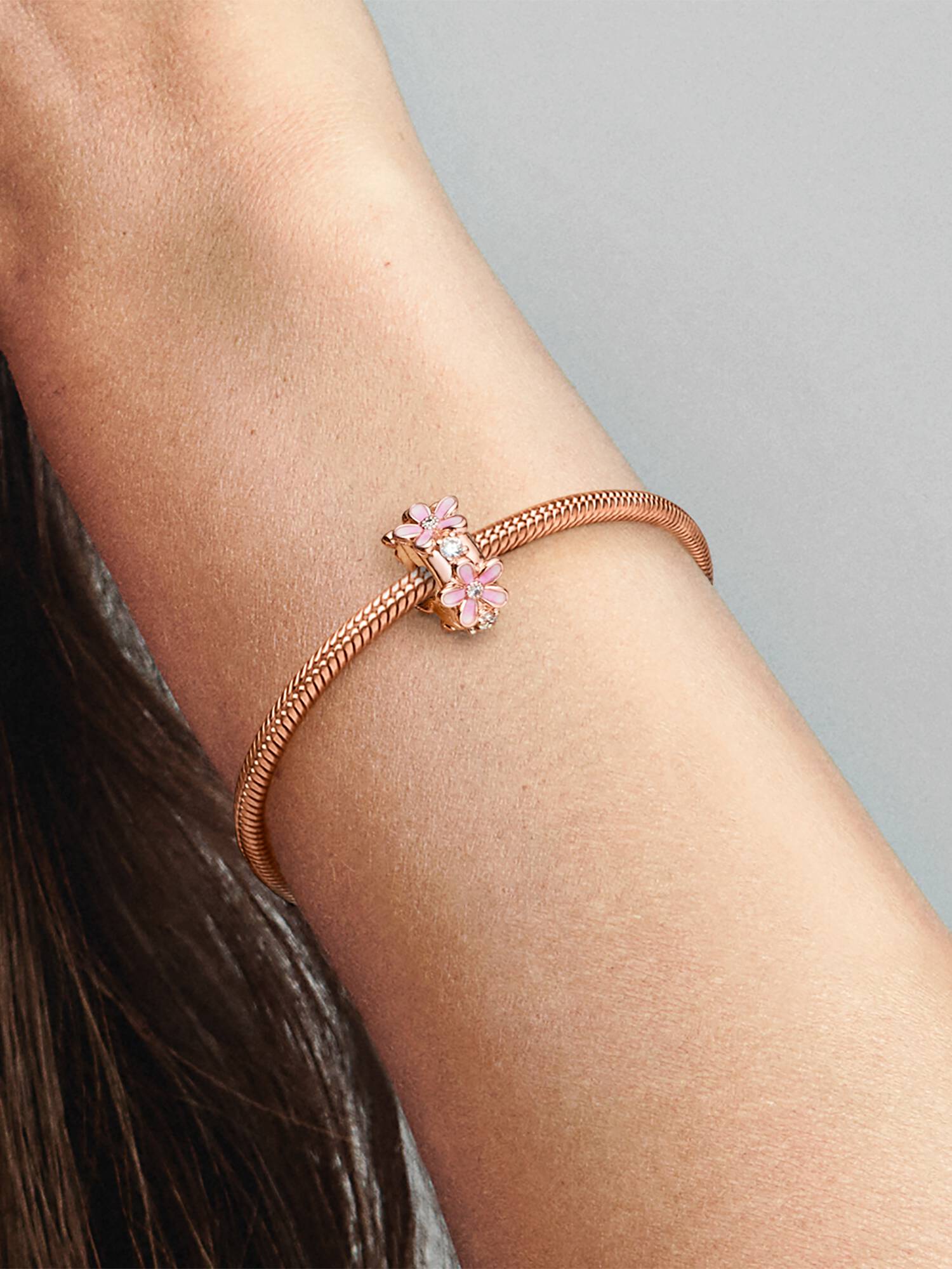 Pink Daisy Spacer Clip Charm