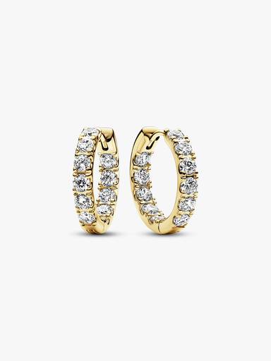 Sparkling Row Eternity Hoop Earrings