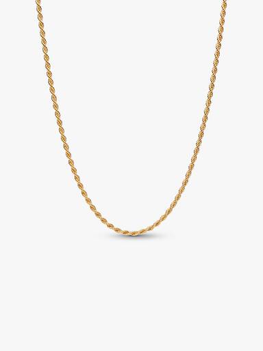 14k gold-plated rope chain necklace with sliding clasp