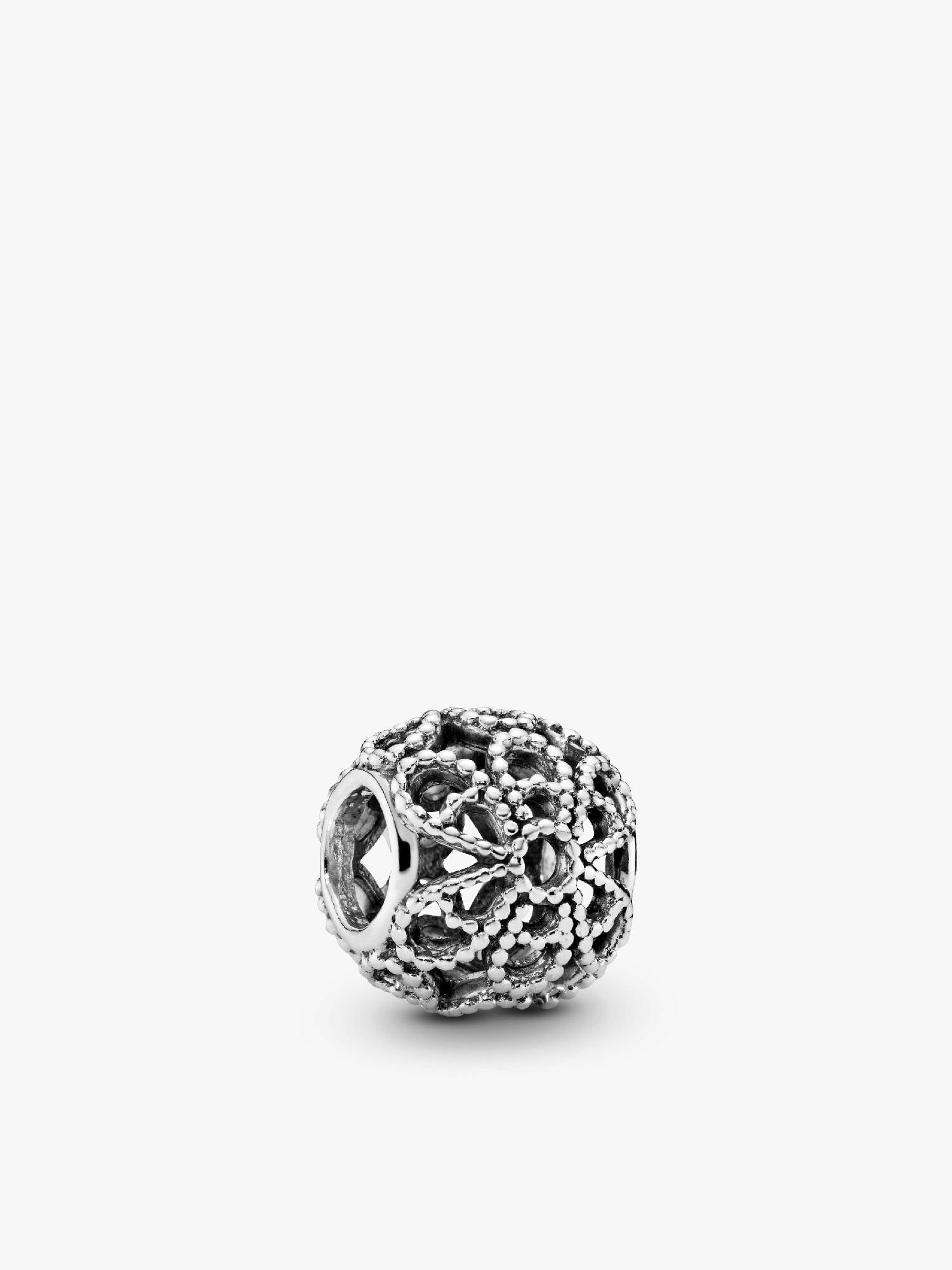 Openwork roses silver charm