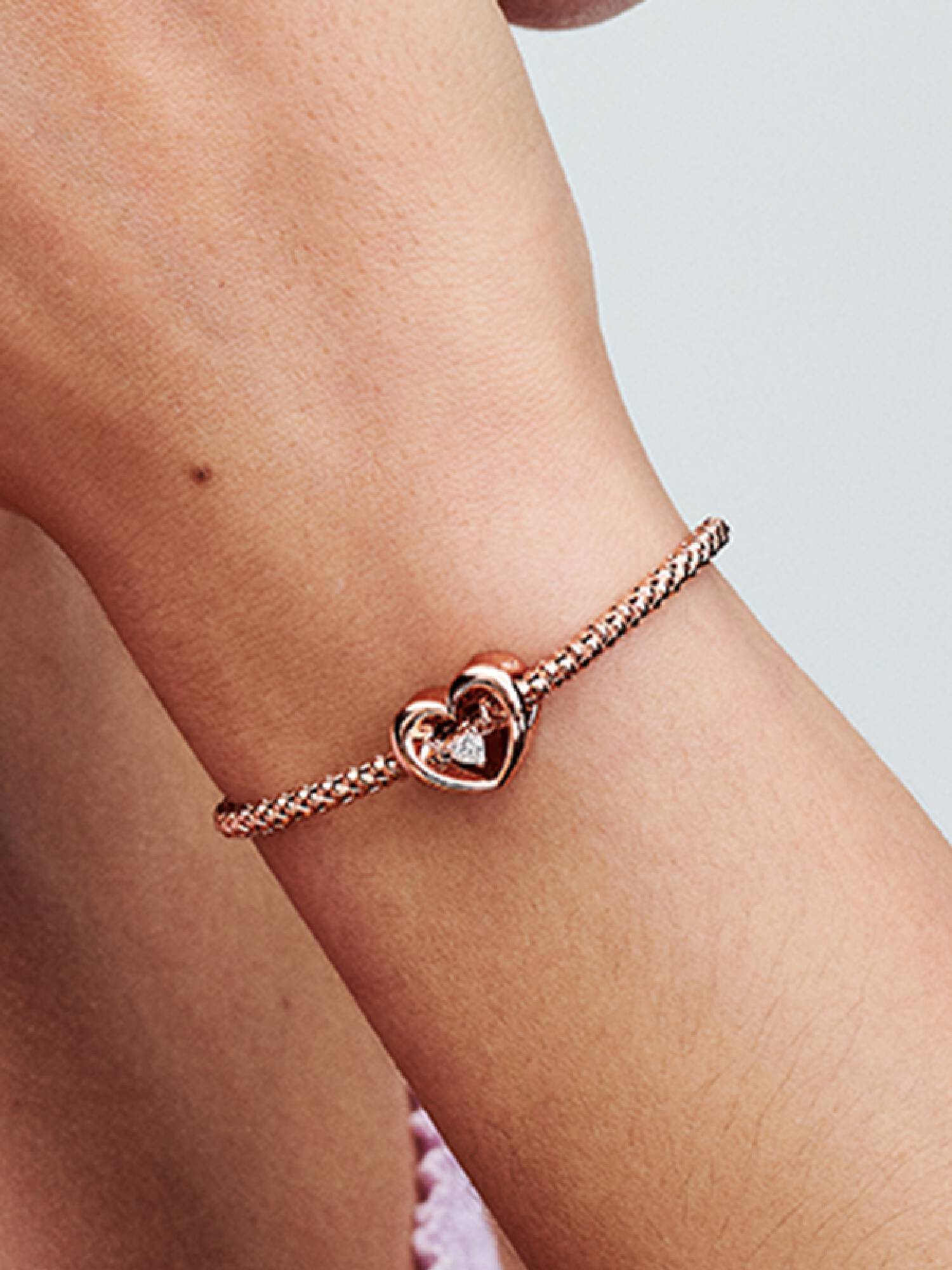 Radiant Heart & Floating Stone Charm