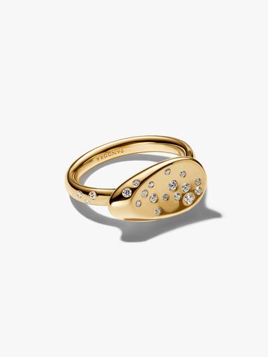 Small Stone-Set Oval Signet Ring