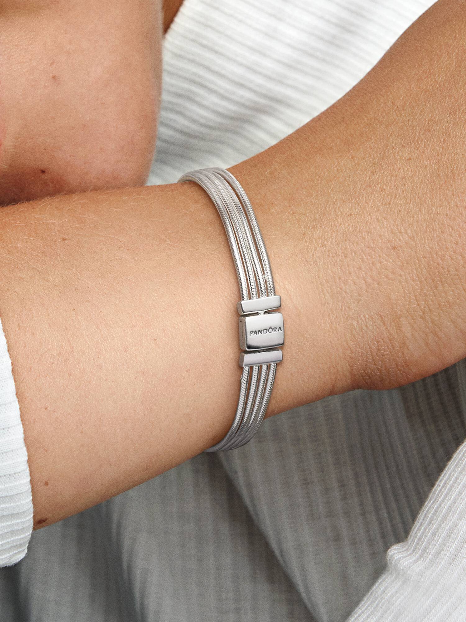 Pandora Reflexions multi snake chain silver bracelet