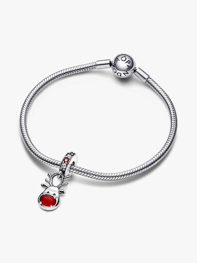 Red Nose Reindeer Murano Dangle Charm