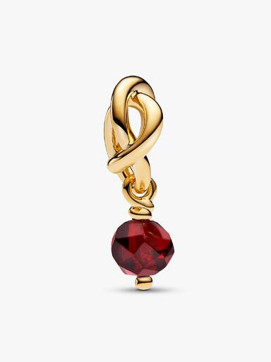 Faceted Red Eternity Circle Dangle Charm