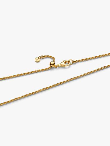 14k gold-plated rope chain necklace with sliding clasp