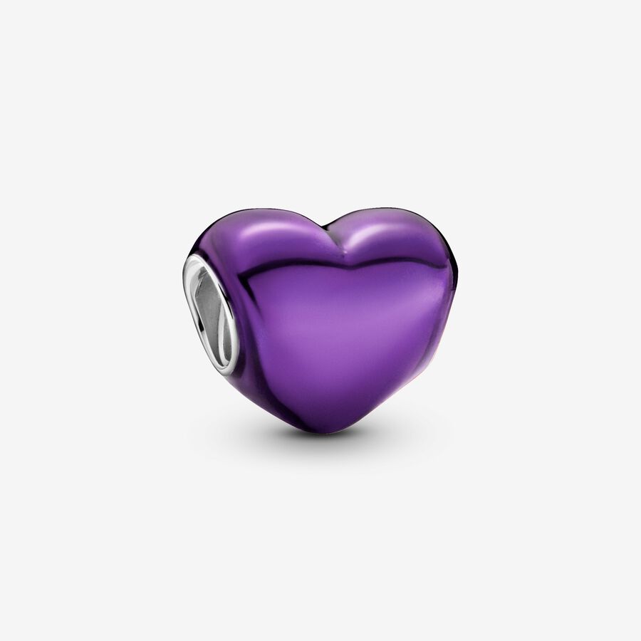 Metallic Purple Heart Charm image number 0